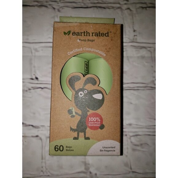 New Earth Rated Canine Dog Poop Bags Green Extra Long & Strong 60ct - Picture 1 of 2